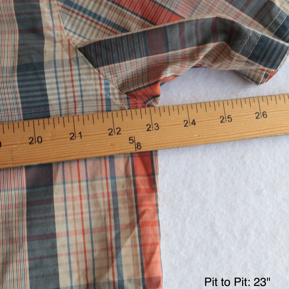 Howler Brothers Mens Size Large H Bar B Snap Shirt Pearl Snap Plaid Short Sleeve - Picture 5 of 12